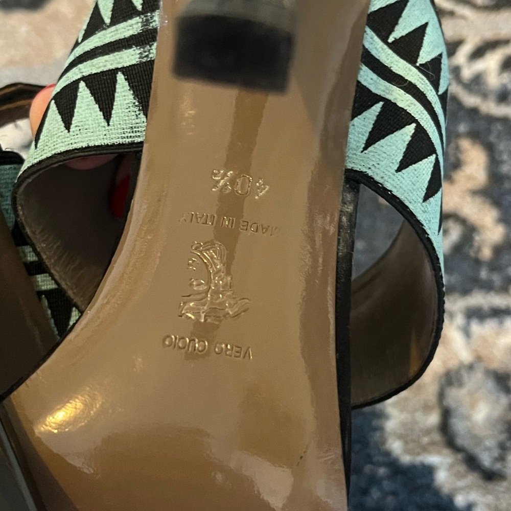 Versace Tiffany Blue Strappy Heels - Picture 4 of 4